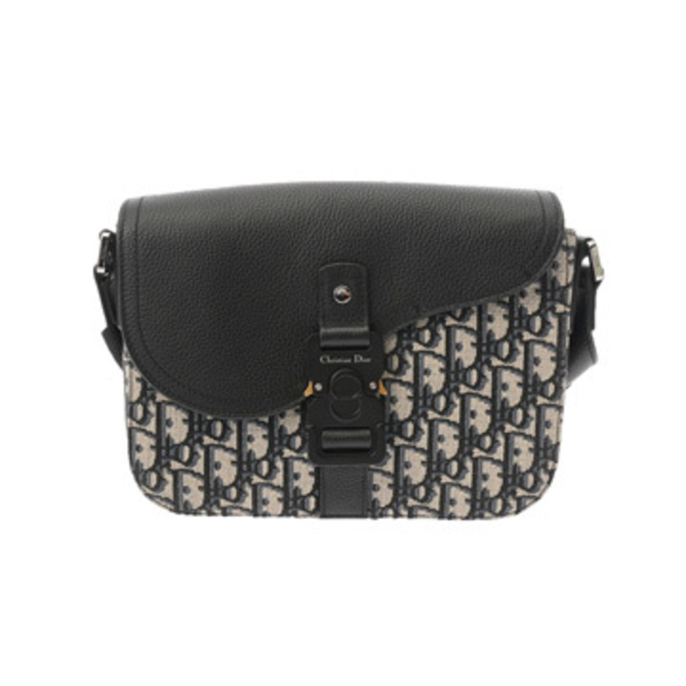 CHRISTIAN DIOR messenger bag, navy/beige, 1ADP0049YKS, men's/women's, jacquar...